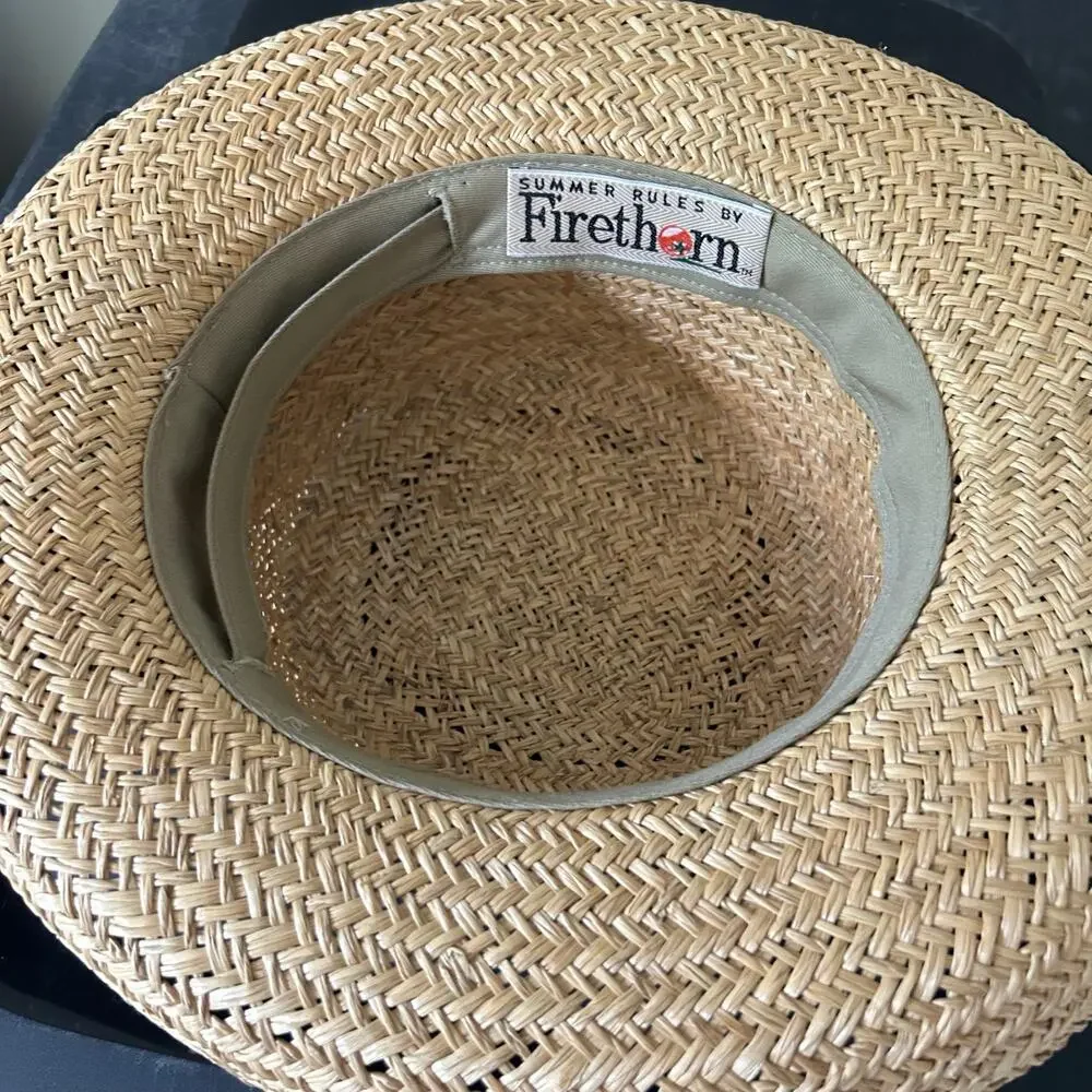 Firethorn Summer Rules Wide Brim Straw Sun Hat with Polka Dot Bow resortwear